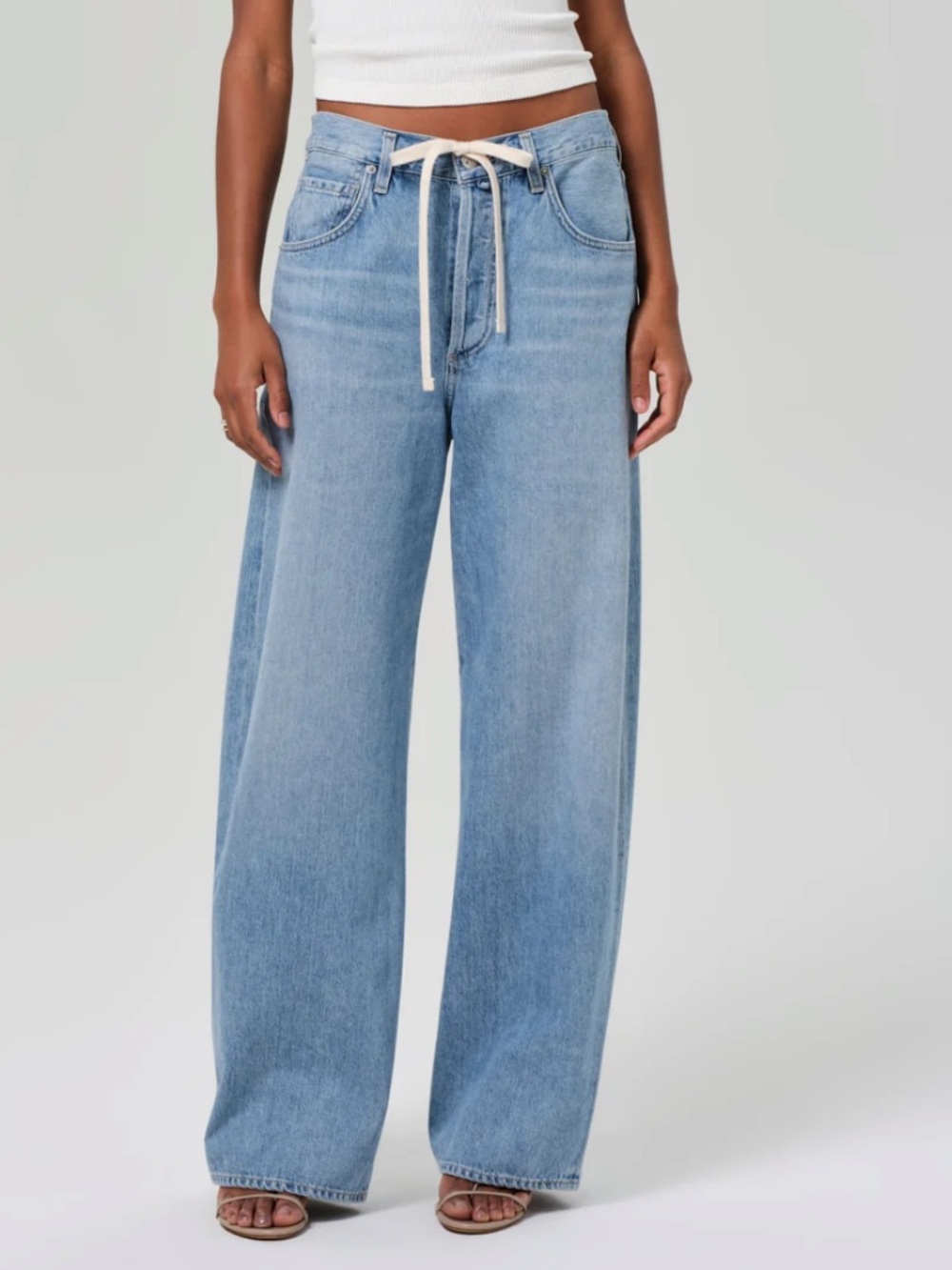 Only worn once! Citizens of Humanity Brynn Drawstring Trouser Jeans Blue Lace 27